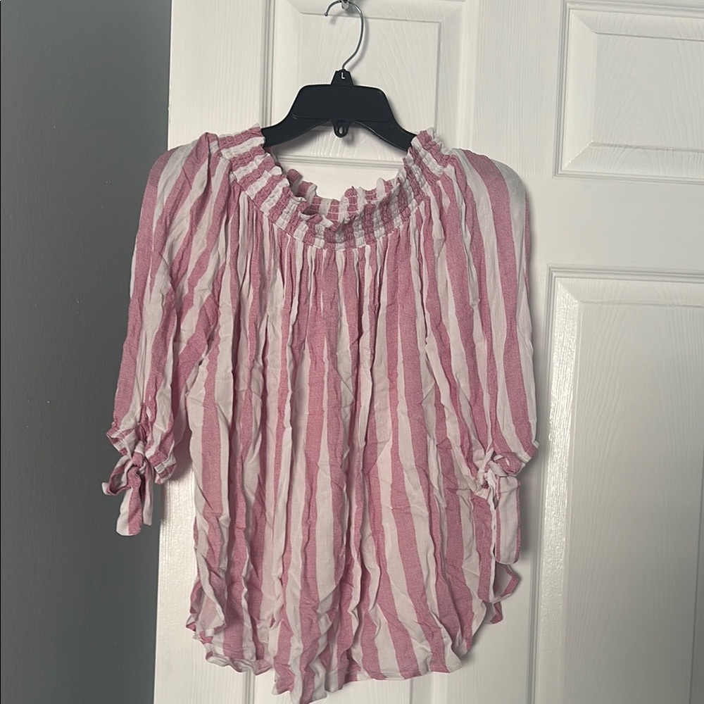 Pink Striped Women's Top